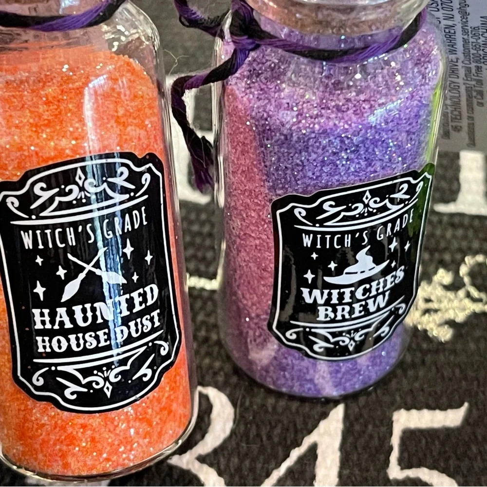 7x Target Mini Halloween Glass Potion Bottles - full set